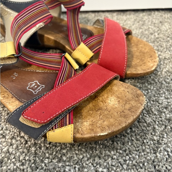 Remonte Leather Multicolour Strappy Sling Back Sandals Women's Size 7.5 - Picture 3 of 13